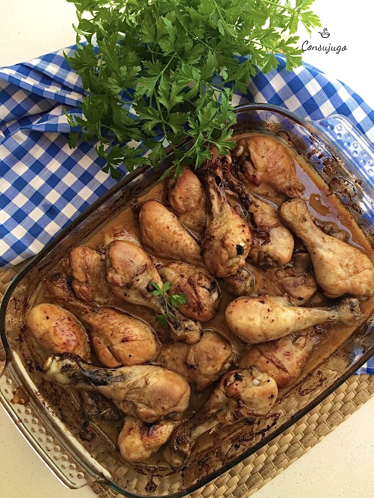 alitas de pollo al horno con salsa de soja y miel