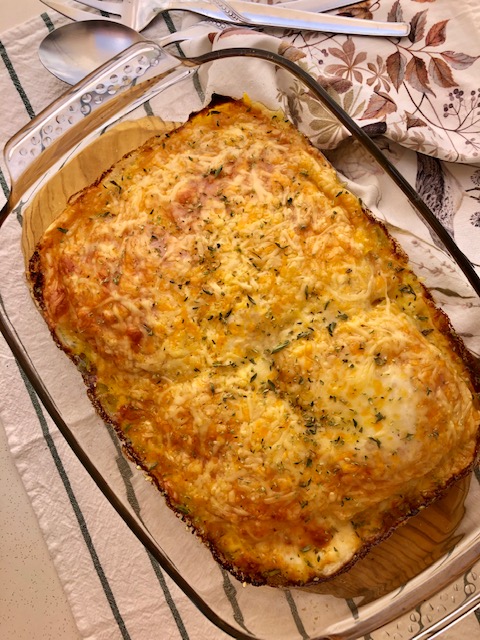 Lasaña de calabaza con jamón