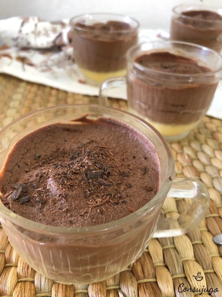 Mousse de chocolate y vainilla