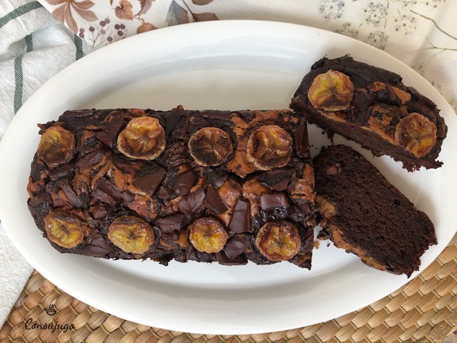 Banana bread de chocolate saludable