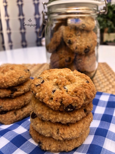 Galletas de avena con chips de chocolate